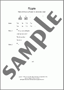 Ripple(Grateful Dead) 楽譜 ギター（コード） ダウンロード