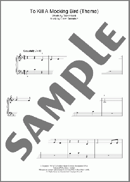 To Kill A Mockingbird(Elmer Bernstein) 楽譜 ピアノ（ソロ） ダウンロード