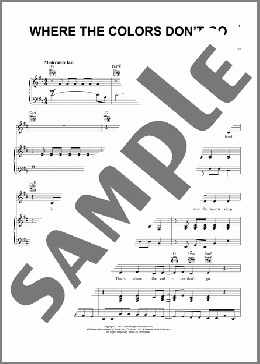 Where The Colors Don't Go(Sam Phillips) 楽譜 ピアノ & ボーカル & ギター ダウンロード