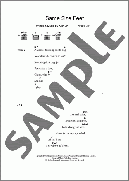 Same Size Feet(Stereophonics) 楽譜 ギター（コード） ダウンロード