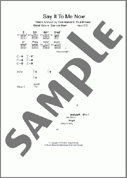 Say It To Me Now(Glen Hansard/The Frames) 楽譜 ギター（コード） ダウンロード
