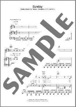 Sunday(Hurts) 楽譜 その他 ダウンロード