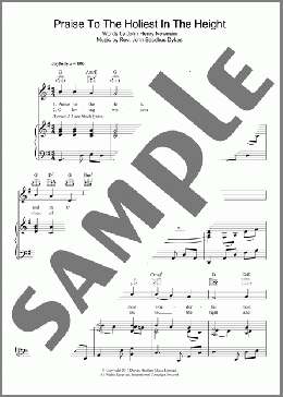 Praise To The Holiest In The Heights(John Bacchus Dykes) 楽譜 その他 ダウンロード