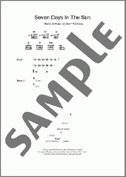 Seven Days In The Sun(Feeder) 楽譜 ギター（コード） ダウンロード