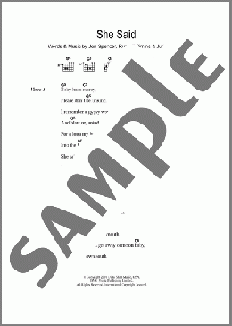 She Said(The Jon Spencer Blues Explosion) 楽譜 ギター（コード） ダウンロード