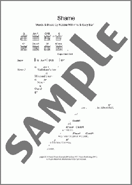 Shame(Gary Barlow/Robbie Williams/Robbie Williams & Gary Barlow) 楽譜 ギター（コード） ダウンロード