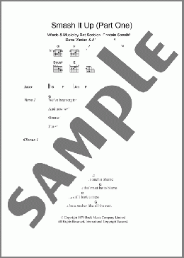 Smash It Up (Part One)(The Damned) 楽譜 ギター（コード） ダウンロード