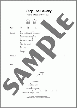 Stop The Cavalry(Jona Lewie) 楽譜 ギター（コード） ダウンロード