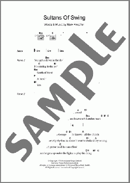 Sultans Of Swing(Dire Straits) 楽譜 ギター（コード） ダウンロード
