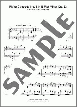 Piano Concerto No. 1 in B Flat Minor Op. 23(Pyotr Il'yich Tchaikovsky) 楽譜 ピアノ（ソロ） ダウンロード