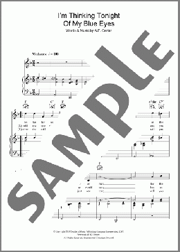 I'm Thinking Tonight Of My Blue Eyes(Gene Autry) 楽譜 その他 ダウンロード