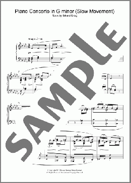 Piano Concerto in G minor (Slow Movement)(Edvard Grieg) 楽譜 ピアノ（ソロ） ダウンロード