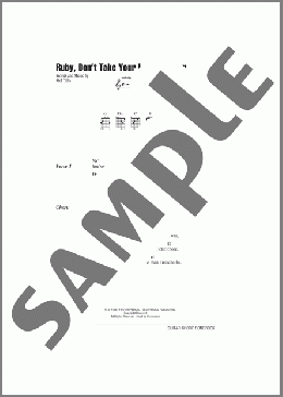 Ruby, Don't Take Your Love To Town(Kenny Rogers/Johnny Darrell) 楽譜 ギター（コード） ダウンロード