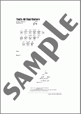 That's All That Matters(Ray Price/Mickey Gilley) 楽譜 ギター（コード） ダウンロード