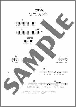 Tragedy(Bee Gees) 楽譜 ピアノ（歌詞 & コード） ダウンロード