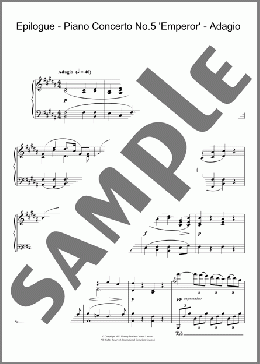 Epilogue (Piano Concerto No.5 ”Emperor” - Adagio)(Ludwig Van Beethoven/The King's Speech (Movie)) 楽譜 ピアノ（ソロ） ダウンロード