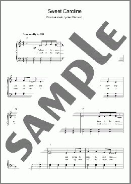 Sweet Caroline(Neil Diamond) 楽譜 ピアノ & ボーカル ダウンロード