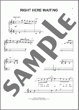 Right Here Waiting(Richard Marx) 楽譜 ピアノ（ソロ） ダウンロード