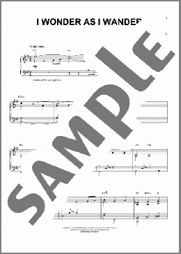 I Wonder As I Wander(John Jacob Niles/Vanessa Williams) 楽譜 ピアノ & ボーカル ダウンロード