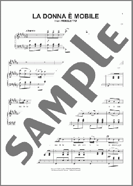 La Donna e Mobile(Giuseppe Verdi) 楽譜 ピアノ & ボーカル ダウンロード