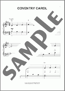 Coventry Carol(Robert Croo/Traditional English Melody) 楽譜 ピアノ（ソロ） ダウンロード