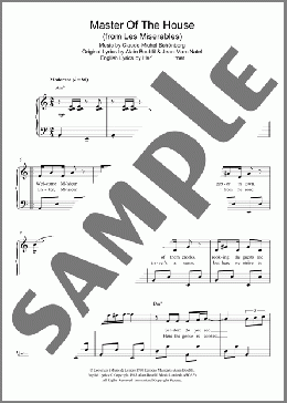 Master Of The House (from Les Miserables)(Claude-Michel Schonberg) 楽譜 ピアノ（ソロ） ダウンロード