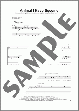 Animal I Have Become(Three Days Grace) 楽譜 ベース ダウンロード