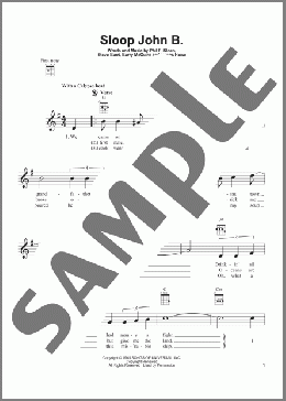 Sloop John B.(Steve Barri) 楽譜 ウクレレ（弾き語り） ダウンロード