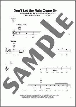 Don't Let The Rain Come Down (Crooked Little Man) (Crooked Little House)(Serendipity Singers) 楽譜 ウクレレ（弾き語り） ダウンロード