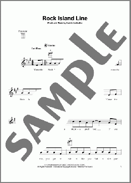 Rock Island Line(Huddie Ledbetter) 楽譜 ウクレレ（弾き語り） ダウンロード