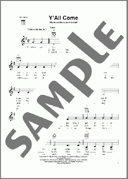 Y'All Come(Arlie Duff) 楽譜 ウクレレ（弾き語り） ダウンロード