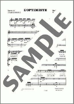 L'optimiste(Mort Shuman) 楽譜 ピアノ & ボーカル ダウンロード