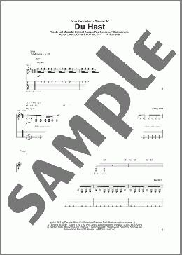 Du Hast(Rammstein) 楽譜 ギター（ソロ） ダウンロード