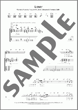 Loner(Black Sabbath) 楽譜 ギター（ソロ） ダウンロード