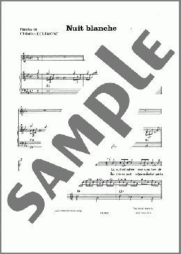 Nuit Blanche(Mort Shuman) 楽譜 ピアノ & ボーカル ダウンロード