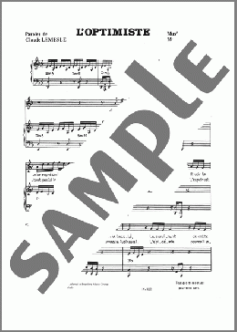 L'optimiste(Mort Shuman) 楽譜 ピアノ & ボーカル ダウンロード