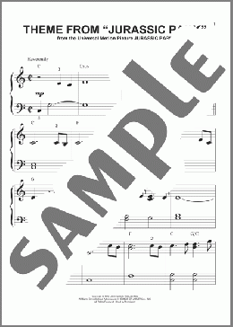 Theme From ”Jurassic Park”(John Williams) 楽譜 ピアノ（ソロ） ダウンロード