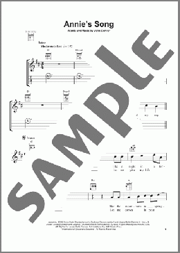 Annie's Song(John Denver) 楽譜 ウクレレ（弾き語り） ダウンロード