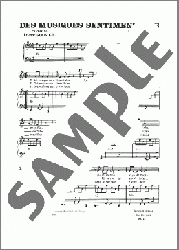 Des Musiques Sentimentales(Mort Shuman) 楽譜 ピアノ & ボーカル ダウンロード