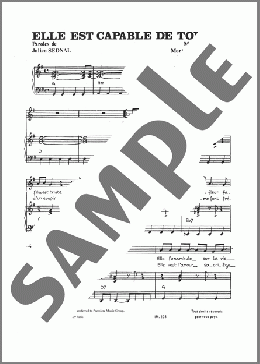 Elle Est Capable De Tout(Mort Shuman) 楽譜 ピアノ & ボーカル ダウンロード