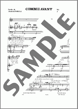 Comme Avant (Comme Avant Vous)(Mort Shuman) 楽譜 ピアノ & ボーカル ダウンロード