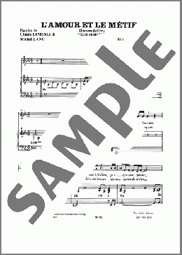 L'Amour Et Le Metier(Mort Shuman) 楽譜 ピアノ & ボーカル ダウンロード