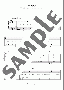 Pompeii(Bastille) 楽譜 ピアノ（ソロ） ダウンロード