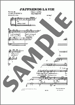 J'apprends La Vie(Mort Shuman) 楽譜 ピアノ & ボーカル ダウンロード