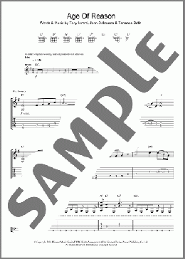 Age Of Reason(Black Sabbath) 楽譜 ギター（ソロ） ダウンロード