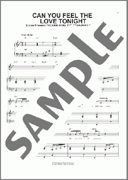 Can You Feel The Love Tonight (from The Lion King)(Tim Rice/Elton John) 楽譜 ピアノ & ボーカル ダウンロード