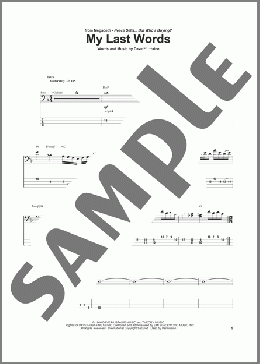 My Last Words(Megadeth) 楽譜 ベース ダウンロード
