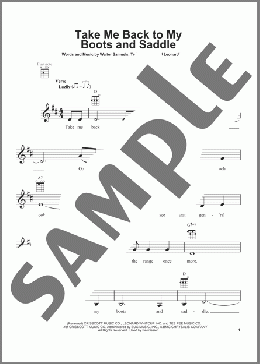 Take Me Back To My Boots And Saddle(Gene Autry) 楽譜 ウクレレ（弾き語り） ダウンロード