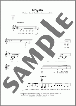 Royals(Lorde) 楽譜 ウクレレ（弾き語り） ダウンロード