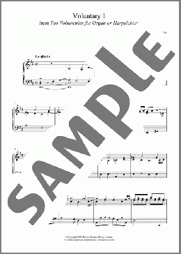 Voluntary 1 In D Major From 10 Voluntaries For Harpsichord(William Boyce) 楽譜 ピアノ（ソロ） ダウンロード